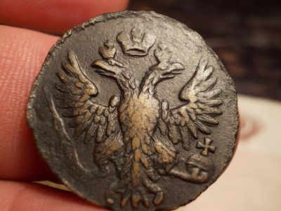 Лот: 15518399. Фото: 1. Красивая интересная Денга 1749... Россия до 1917 года