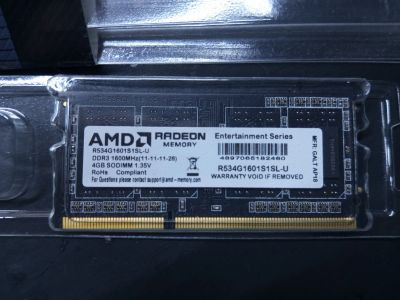 Лот: 25020696. Фото: 1. DDR3 SoDIMM 4gb 1.35v (low voltage... Оперативная память