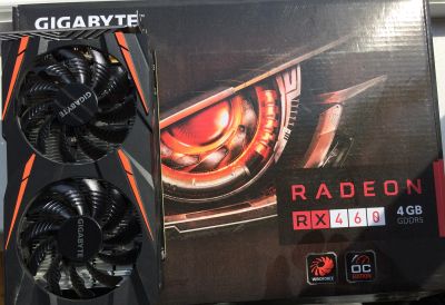 Лот: 11825408. Фото: 1. Gigabyte Radeon RX460 4GB Два... Видеокарты