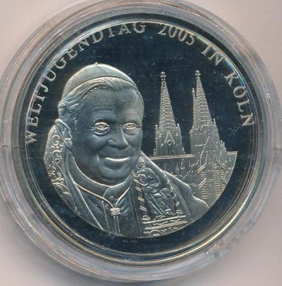 Лот: 17593397. Фото: 1. Германия Ватикан 2005 медаль Папа... Сувенирные