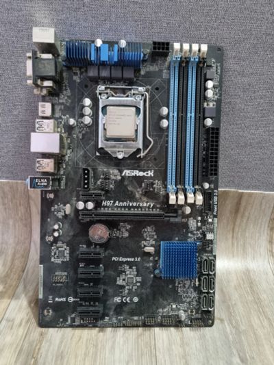 Лот: 19070241. Фото: 1. ASRock H97 Anniversary + G1840... Материнские платы