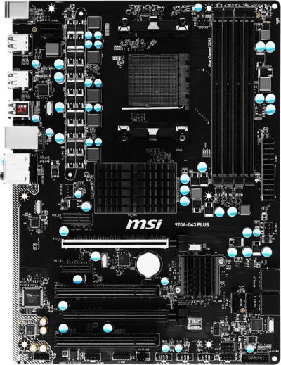 Лот: 9168549. Фото: 1. Msi 970a G43 PLUS. Материнские платы
