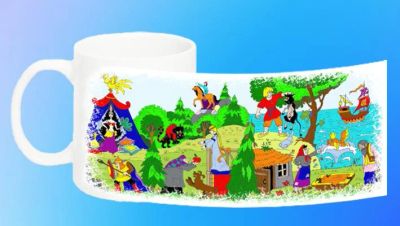 Лот: 6977185. Фото: 1. Кружка "Русские сказки" №04 белая... Сувенирные мелочи