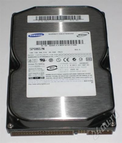 Лот: 560459. Фото: 1. HDD IDE Samsung SpinPoint SP0802N... Жёсткие диски (HDD)