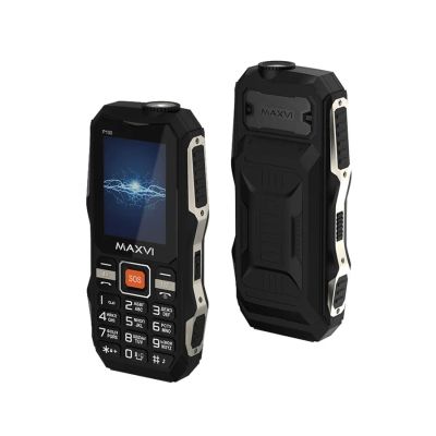 Лот: 25021365. Фото: 1. Сотовый Maxvi P100 Black 2sim... Кнопочные мобильные телефоны