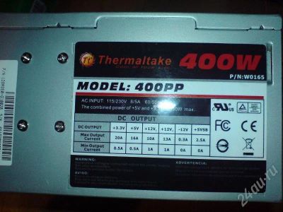 Лот: 174751. Фото: 1. БП Thermaltake 400W Продажа\обмен. Корпуса, блоки питания