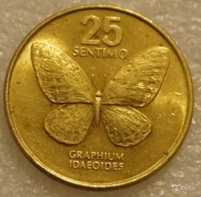 Лот: 8391933. Фото: 1. 25 сентимо 1986 Филиппины бабочка. Австралия и Океания