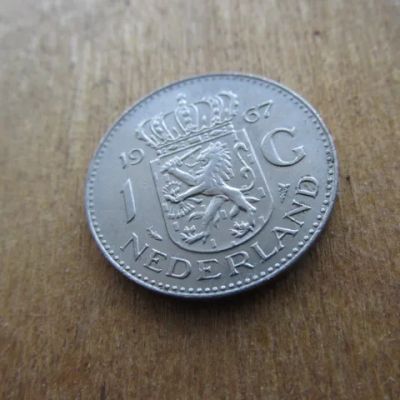 Лот: 10832336. Фото: 1. Монета 1 гульден один Нидерланды... Европа