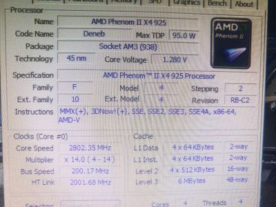 Лот: 10484365. Фото: 1. AMD Phenom 2 x4 925 2800Mhz. Процессоры