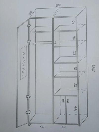Лот: 19561670. Фото: 1. шкаф 2-секционный, серый, б/у... Шкафы, шкафы-купе