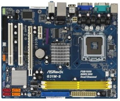 Лот: 9341750. Фото: 1. Материнская плата asrock g31m-s. Материнские платы