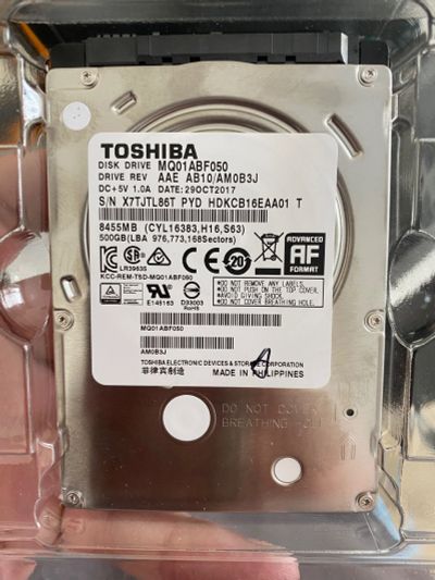 Лот: 20179896. Фото: 1. Жесткий диск Toshiba 500gb. Жёсткие диски (HDD)