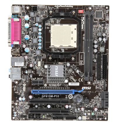 Лот: 3978694. Фото: 1. MSI MS-7597 GF615M-P33 ver 1.2... Материнские платы