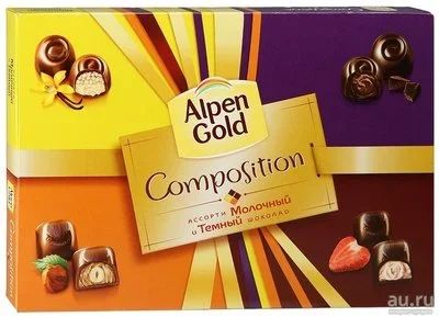 Лот: 8473538. Фото: 1. Конфеты шоколадные Альпен Гольд... Шоколад, конфеты