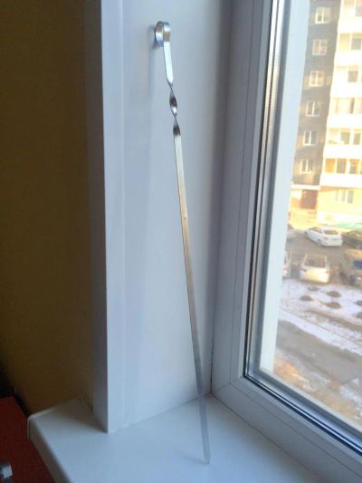 Лот: 5467619. Фото: 1. Шампур из нержавеющей стали широкий... Мангалы, грили, коптильни