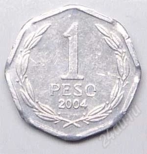 Лот: 1582936. Фото: 1. Чили. 1 песо 2004г. Необычная... Америка