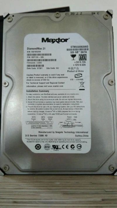 Лот: 10325474. Фото: 1. Жесткий диск Maxtor STM3320820AS... Жёсткие диски (HDD)