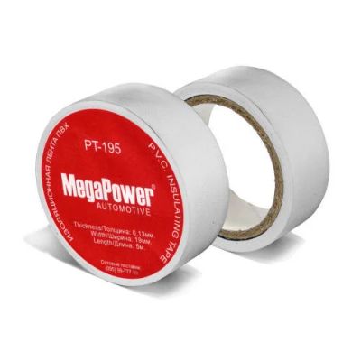 Лот: 16267903. Фото: 1. Изолента MEGAPOWER 19мм*5м белая. Другое (оснащение, оборудование, аксессуары)