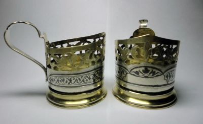 Лот: 6474776. Фото: 1. Подстаканники - 2 шт (цена за... Предметы сервировки