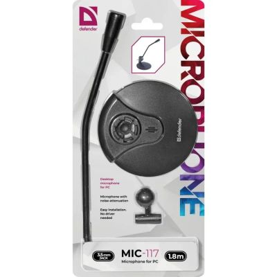 Лот: 25794982. Фото: 1. МИКРОФОН DEFENDER MIC-117 черный... Микрофоны