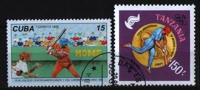 Лот: 7069805. Фото: 1. Танзания 1996г Куба 1998г бейсбол... Марки