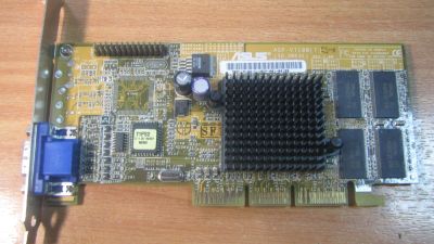 Лот: 4166600. Фото: 1. Видеокарта Asus AGP-V7100 32Mb. Видеокарты