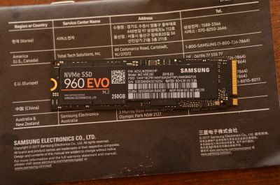 Лот: 12513924. Фото: 1. Samsung 960 EVO M.2 NVMe SSD диск. SSD-накопители