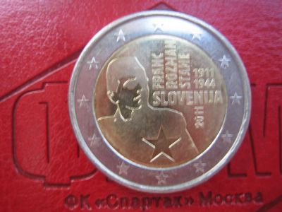 Лот: 3497017. Фото: 1. Словения 2 евро 2011 Партизан... Европа
