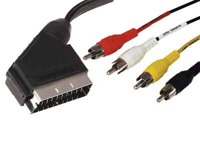 Лот: 6685327. Фото: 1. Шнур Scart 4 RCA 1M. Другое (аксессуары)