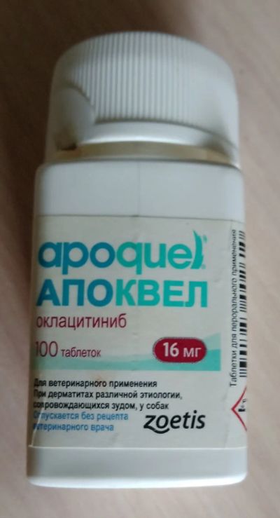 Лот: 20721235. Фото: 1. Продам Апоквел 16мг 100таб. новый. Косметика для животных