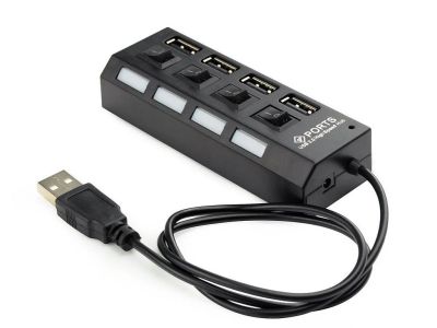 Лот: 15618929. Фото: 1. Usb Hub 4 порта с отдельными выключателями... USB хабы