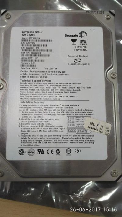 Лот: 9885355. Фото: 1. Диск HDD 3.5 IDE 120 Gb Ultra... Жёсткие диски