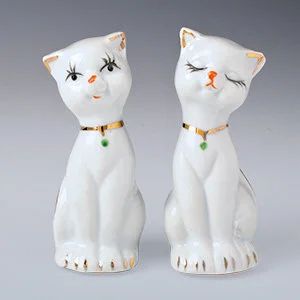 Лот: 10549661. Фото: 1. Фарфор "Кошки", 2 шт, 7,5 см 15017. Фигурки, статуэтки