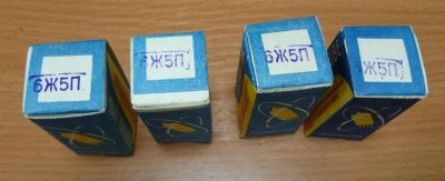 Лот: 3450498. Фото: 1. Радиолампа 6Ж5П (4 шт) (1). Электронные лампы