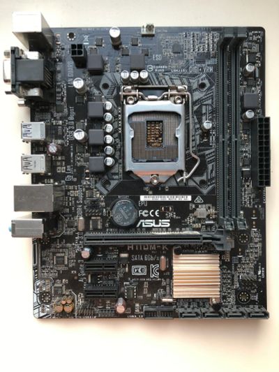 Лот: 25799639. Фото: 1. MB ASUS H110M-K rev.1.03 (iH110... Материнские платы