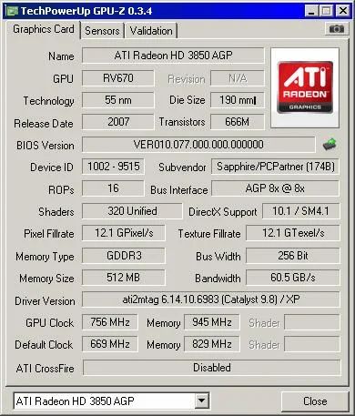 Лот: 8949139. Фото: 1. AGP AMD (ATI) Radeon HD 3850 512MB... Видеокарты