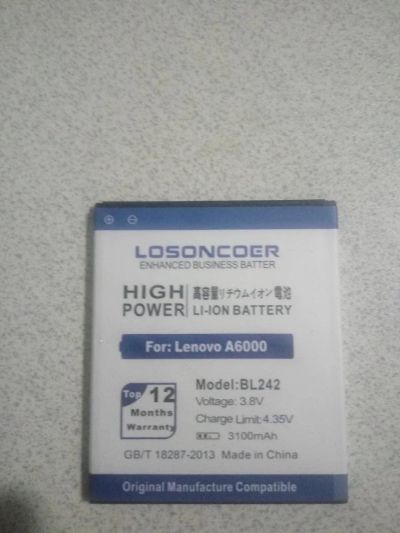 Лот: 10893520. Фото: 1. Аккумулятор Lenovo BL242 A6000... Аккумуляторы