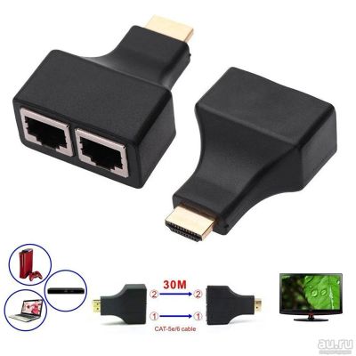 Лот: 16329284. Фото: 1. Под заказ 1-4 дня HDMI to RJ-45... Шнуры, кабели, разъёмы
