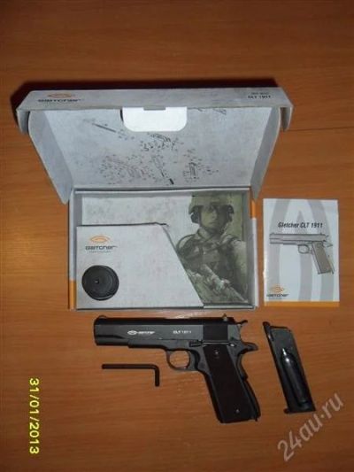 Лот: 2470288. Фото: 1. Пистолет Gletcher CLT 1911 (Colt... Пневматическое оружие