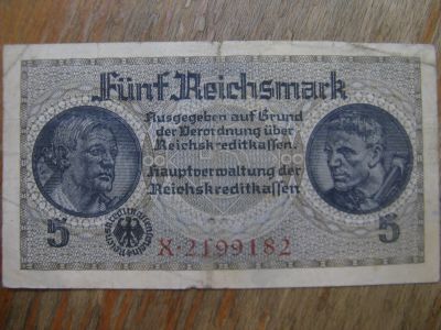 Лот: 20575697. Фото: 1. Германия 5 рейхсмарок марок 1939... Германия и Австрия