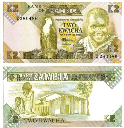 Лот: 19223665. Фото: 1. Замбия. 4 банкноты 1980-2007... Африка