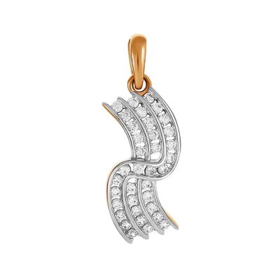 Лот: 23831589. Фото: 1. Подвеска TALANT из золота с фианитами. Кулоны, подвески