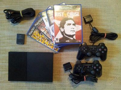 Лот: 2181388. Фото: 1. SONY PlayStation 2 + 2 джойстика. Игровые приставки, консоли