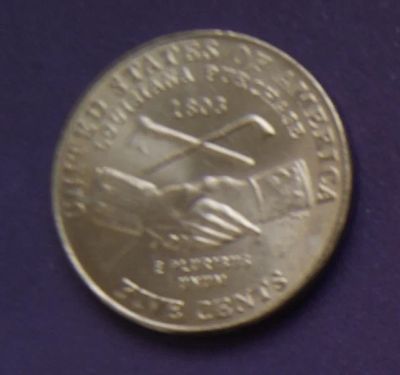 Лот: 3832022. Фото: 1. США 5 центов 2004 Покупка Луизианы... Америка