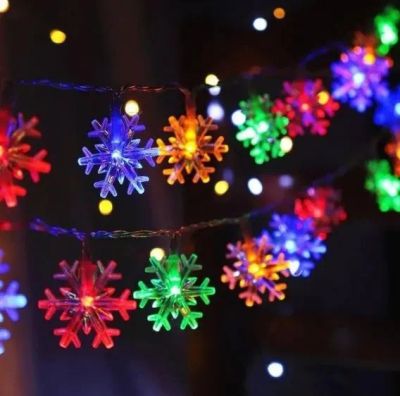 Лот: 22053947. Фото: 1. Гирлянда "Нить. Снежинки" 60LED... Гирлянды, шарики, новогодние аксессуары