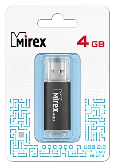 Лот: 16172787. Фото: 1. USB 4 Gb Mirex Unit black USB... USB-флеш карты