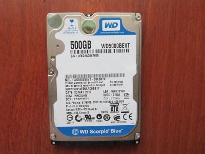 Лот: 3275809. Фото: 1. HDD 500 Gb Western Digital WD5000BEVT. Жёсткие диски (HDD)