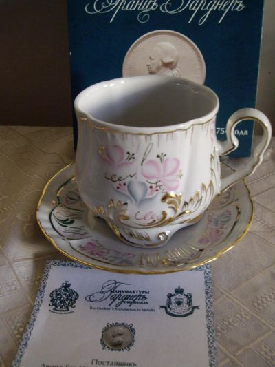 Лот: 9580398. Фото: 1. Чайная пара " Весенний Версаль... Кружки, стаканы, бокалы