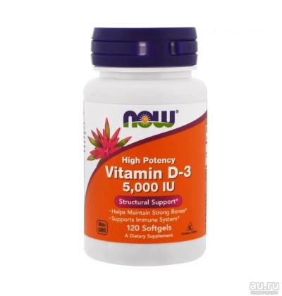 Лот: 15130275. Фото: 1. Now Foods, Vitamin D3, 5 000 МЕ... Спортивное питание, витамины