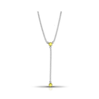 Лот: 23893351. Фото: 1. Серебряное колье с ювелирным кристаллом... Цепочки